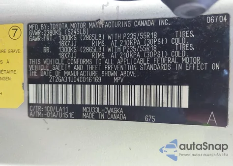 2004 Lexus Rx 330 from USA, damaged, VIN 2T2GA31U04C016169